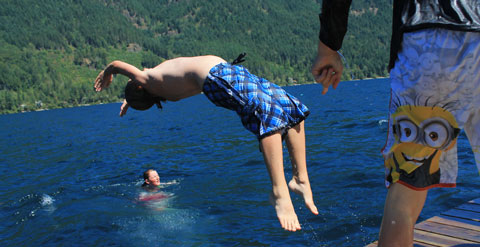 The kids were doing back flips just to get in the water!